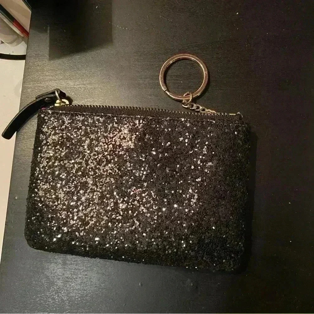Kate Spade Black Sparkle Card Holder